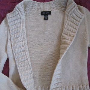 CHRISTOPHER FISCHER light beige thick 100% cashmere cardigan sweater size XS